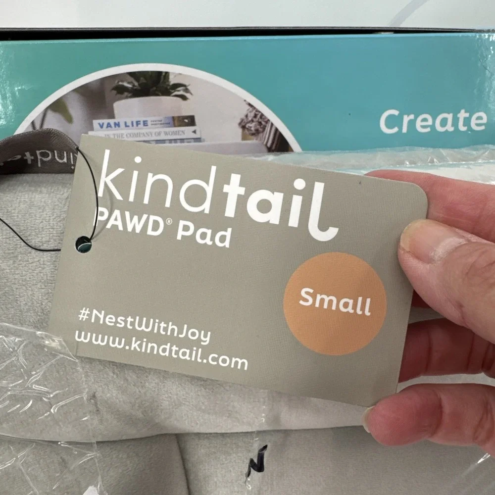 KindTail PAWD Cat and Dog Crate - S - Gray NEW Up To 12 Lbs With 2 Paws Pads